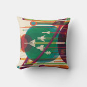 レトロ宇宙旅行ポスタ太陽のー – システムグランドツアー クッション (正面)