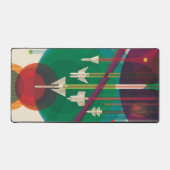 レトロ宇宙旅行ポスタ太陽のー – システムグランドツアー デスクマット (正面)