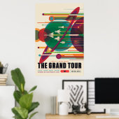 レトロ宇宙旅行ポスタ太陽のー – システムグランドツアー ポスター (ホームオフィス)