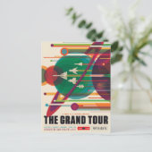 レトロ宇宙旅行ポスタ太陽のー – システムグランドツアー ポストカード (スタンド正面)