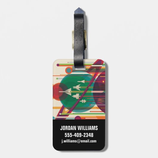 レトロ宇宙旅行ポスタ太陽のー – システムグランドツアー ラゲッジタグ (裏面縦)