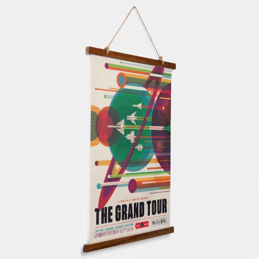レトロ宇宙旅行ポスタ太陽のー – システムグランドツアー 吊り下げ型タペストリー (傾斜あり)