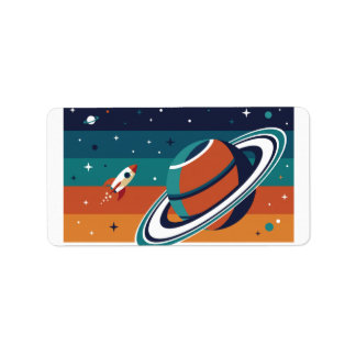 レトロ宇宙旅行 ラベル