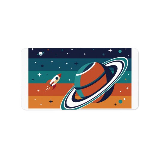 レトロ宇宙旅行 ラベル (正面)