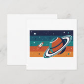 レトロ宇宙旅行 招待状 (正面/裏面)