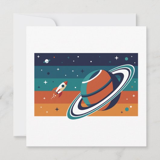 レトロ宇宙旅行 招待状 (正面)