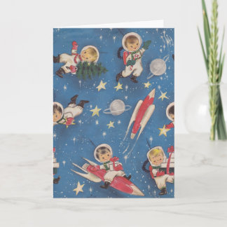 レトロ宇宙時代クリスマスカード シーズンカード