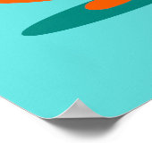 レトロ宇宙時代漫画カップルのポスター ポスター (角)