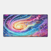 レトロ宇宙水色外空間デザイン デスクマット (正面)