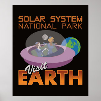 レトロ宇宙船飛んでいるソーサーおもしろい宇宙トラベルV ポスター