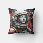 レトロ宇宙飛行士ガール装飾用クッション- Dream Beyond! クッション (裏面)