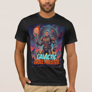 レトロ宇宙飛行士ギャラクシーグリルマスターコミックユーモア Tシャツ