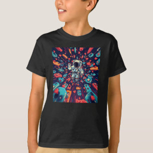 レトロ宇宙飛行士ゲーマー スペースゲーム Tシャツ