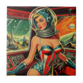 レトロ宇宙飛行士少女 タイル (正面)