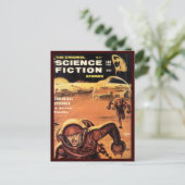 レトロ宇宙飛行士 ポストカード (スタンド正面)