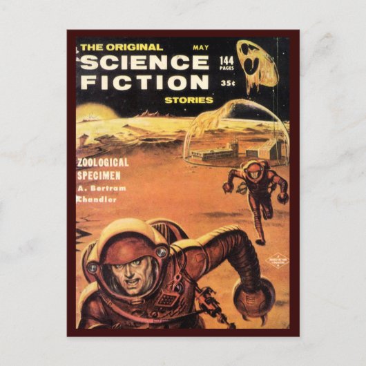 レトロ宇宙飛行士 ポストカード (正面)