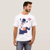 レトロ宇宙飛行士 - 宇宙の冒険 Tシャツ (正面フル)