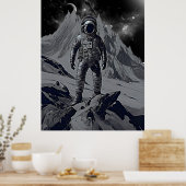 レトロ宇宙飛行士Dreamscapeポスター ポスター (キッチン)