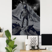 レトロ宇宙飛行士Dreamscapeポスター ポスター (ホームオフィス)