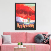 レトロ宇宙Kepler-186fのポスター。 キャンバスプリント (インサイチュ (リビング))