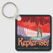 レトロ宇宙Kepler-186fのポスター。 キーホルダー (正面)