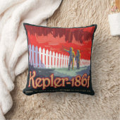 レトロ宇宙Kepler-186fのポスター。 クッション (ブランケット)