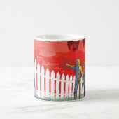 レトロ宇宙Kepler-186fのポスター。 コーヒーマグカップ (中央)