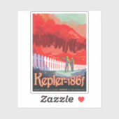 レトロ宇宙Kepler-186fのポスター。 シール (シート)