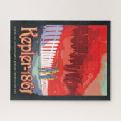 レトロ宇宙Kepler-186fのポスター。 ジグソーパズル (横)