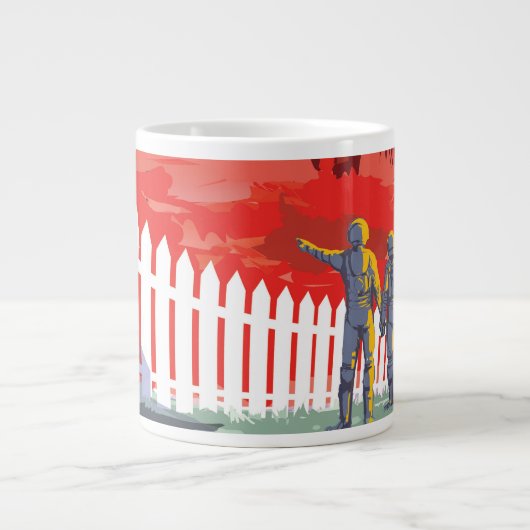 レトロ宇宙Kepler-186fのポスター。 ジャンボコーヒーマグカップ (正面)