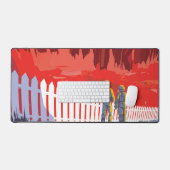 レトロ宇宙Kepler-186fのポスター。 デスクマット (キーボード&マウス)