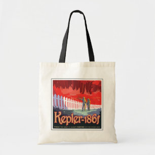 レトロ宇宙Kepler-186fのポスター。 トートバッグ