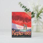 レトロ宇宙Kepler-186fのポスター。 ポストカード (スタンド正面)