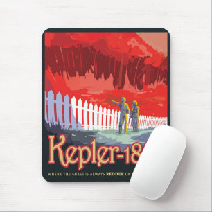 レトロ宇宙Kepler-186fのポスター。 マウスパッド