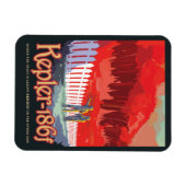 レトロ宇宙Kepler-186fのポスター。 マグネット (横)