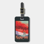 レトロ宇宙Kepler-186fのポスター。 ラゲッジタグ (正面縦)