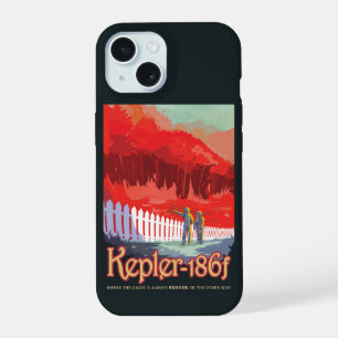 レトロ宇宙Kepler-186fのポスター。 iPhone 15ケース
