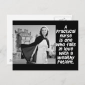 レトロ実用ナース – ユーモア – LPN ポストカード (正面/裏面)