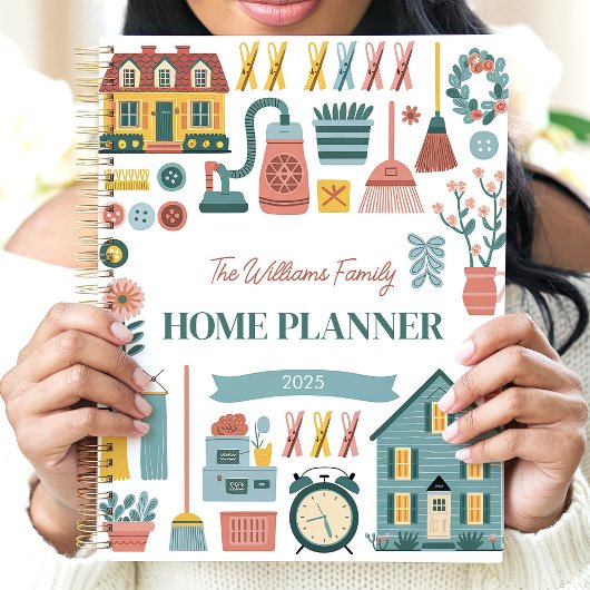 レトロ家事カスタム家族の名前 プランナー手帳