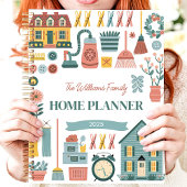 レトロ家事カスタム家族の名前 プランナー手帳