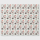 レトロ家庭デザインの包装紙。 ラッピングペーパー (フラット)