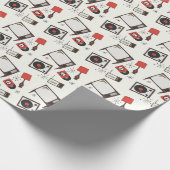 レトロ家庭デザインの包装紙。 ラッピングペーパー (角)