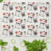 レトロ家庭デザイン キッチンタオル (折り畳み)