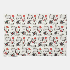 レトロ家庭デザイン キッチンタオル