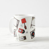 レトロ家庭デザイン コーヒーマグカップ (正面左)