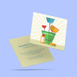 レトロ家政婦サービスクリーニング商業 スクエア名刺