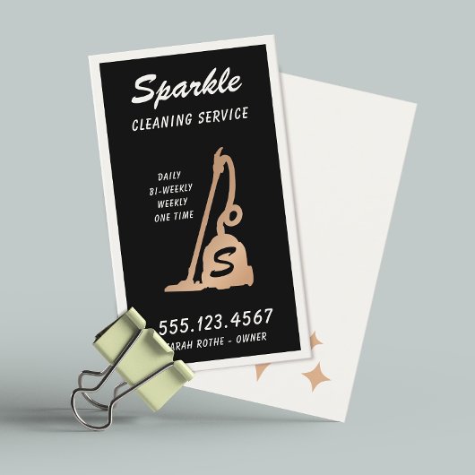 レトロ家政婦メイドサービスブラック コーリングカード