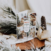 レトロ家族の写真クリスマス シーズンカード