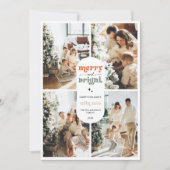 レトロ家族の写真クリスマス シーズンカード (正面)