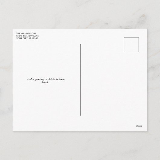 レトロ家族の写真クリスマス シーズンポストカード (裏面)